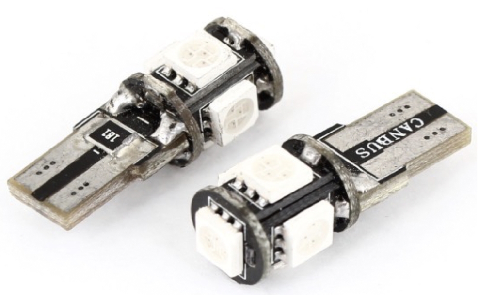 LED AMPUL 12V T10 5 SMD 5050 KIRMIZI