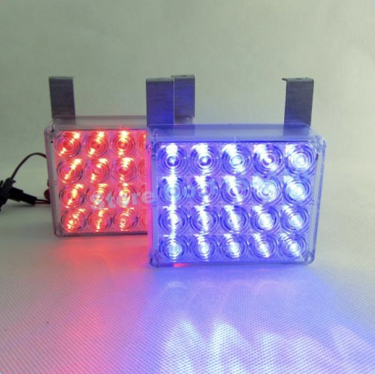 ÇAKAR LAMBA PANJUR İÇİ 40 LED KARE KIR-MAVİ
