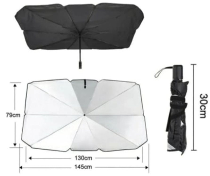 PERDE ÖN CAM GÜNEŞLİK ŞEMSİYE MODEL 140X79