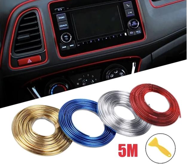PLASTİK TRİM FİTİL GEÇME TORPİDO ÇITA 5MT KROM