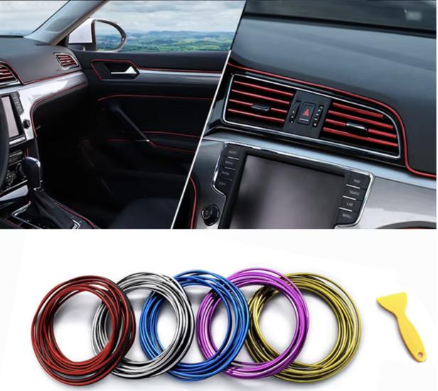 PLASTİK TRİM FİTİL GEÇME TORPİDO ÇITA 5MT KIRMIZI