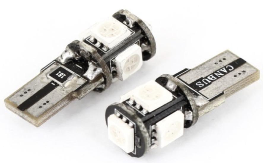 LED AMPUL 12V T10 5 SMD 5050 KIRMIZI