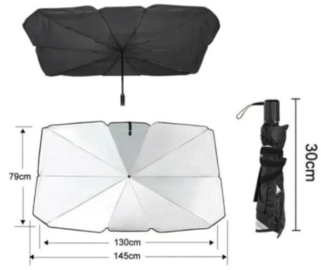 PERDE ÖN CAM GÜNEŞLİK ŞEMSİYE MODEL 140X79