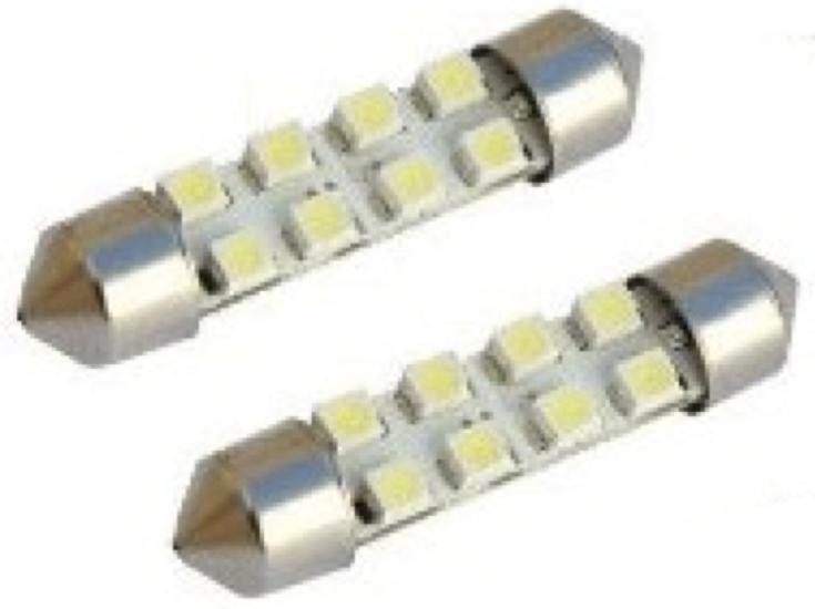 LED AMPUL 12V SOFİT 39MM 8 LED MAVİ