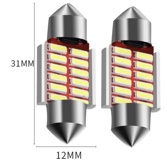 LED AMPUL 12V SOFİT CANBUS 31mm 12SMD 4014 BEYAZ